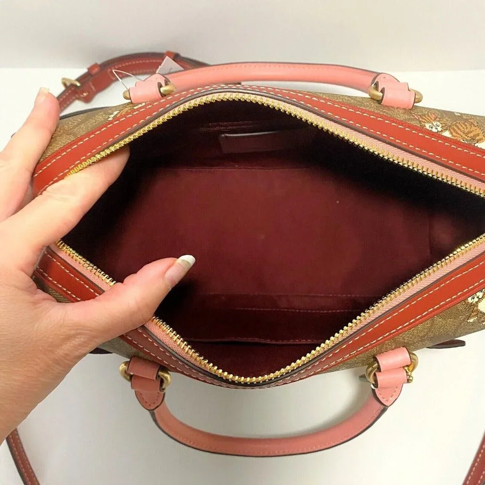 Coach Dancing Kitten Critters Print Signature Rowan Satchel Bag NWT - Picture 13 of 13